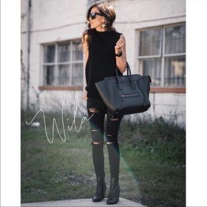 PLUS ripped distressed skinny jeans denim black